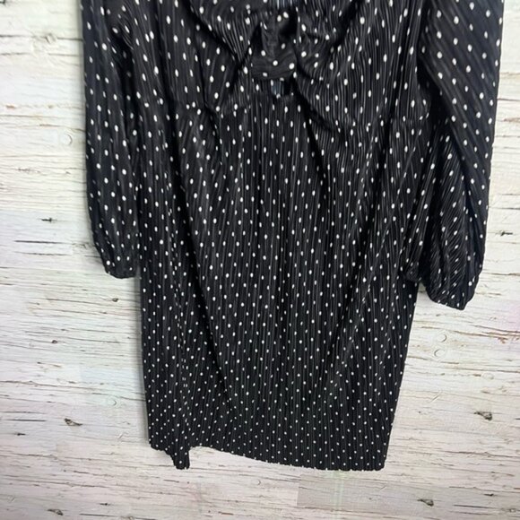 ASOS Designs Women Plus Polka Dot black white tye up Short Sleeve size 20 - Picture 2 of 8